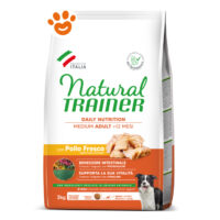 Sacchetto crocchette Natural Trainer Medium Adult pollo