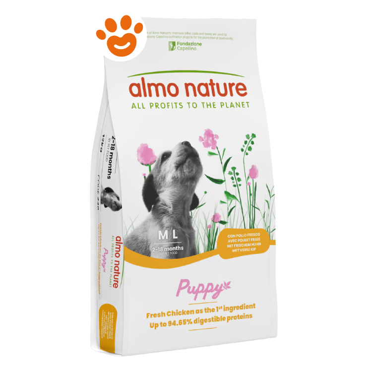 Sacco crocchette Almo Nature Puppy con pollo