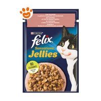 Purina Cat Felix Sensations Jellies Salmone con Gamberetti in Gelatina