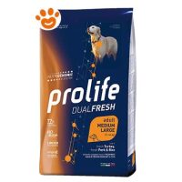 Prolife Dog DualFresh Adult Medium Large Tacchino, Maiale e Riso