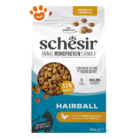 Sacco crocchette Schesir Hairball al pollo 400g
