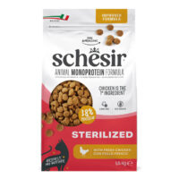 Sacco crocchette Schesir Sterilized pollo 1,5 kg