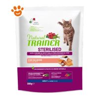 Natural Trainer Cat Adult Sterilised Salmone e Fibra Di Pisello