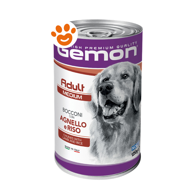 Lattina di cibo per cani Gemon Adult agnello e riso
