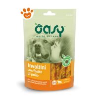 Snack per cani involtini con filetto di pollo