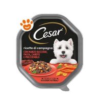 Cesar Dog Ricette di Campagna con Manzo Pasta e Carote in Salsa