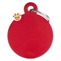My Family Medaglietta Basic Aluminium Cerchio Grande Alluminio Rosso >>>INCISIONE_GRATIS