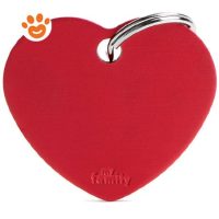 My Family Medaglietta Basic Aluminium Cuore Grande Alluminio Rosso >>>INCISIONE_GRATIS