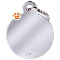 My Family Medaglietta Basic Chrome Cerchio Grande Ottone Cromato >>>INCISIONE_GRATIS