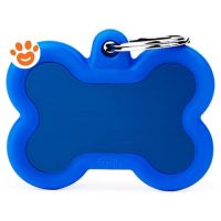 My Family Medaglietta Silent & Strong Osso Alluminio Blu con Gomma Blu >>>INCISIONE_GRATIS