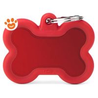 My Family Medaglietta Silent & Strong Osso Alluminio Rosso con Gomma Rossa >>>INCISIONE_GRATIS