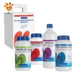 Lapi Piscina Semplice - Kit SPA di Avviamento e Mantenimento Periodico - (kit con 4 prodotti) Ossigeno Granulare, Bromo in Pastiglie, Correttore PH- Meno, Simply Blu - Confezione Da 1 Kit