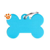 My Family Medaglietta Basic Aluminium Osso Grande Alluminio Azzurro >>>INCISIONE_GRATIS