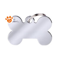 My Family Medaglietta Basic Chrome Osso Grande Ottone Cromato >>>INCISIONE_GRATIS