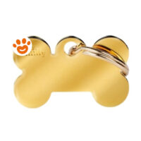 My Family Medaglietta Basic Gold Osso Piccolo Ottone Dorato >>>INCISIONE_GRATIS