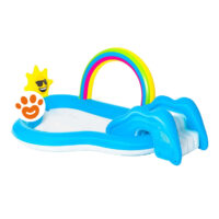 Bestway Play Center Arcobaleno Con Scivolo e Sole Spruzzo (257x145x91cm)