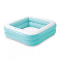 Piscina gonfiabile quadrata turchese e bianca Intex