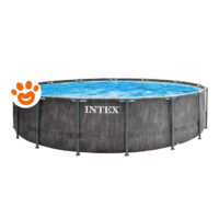 Intex Piscina Rotonda Prisma Greywood (Ø549x122cm) con Pompa a Filtro Art. 26744