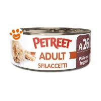 Petreet Cat Adult Sfilaccetti di Pollo e Fegatini di Pollo