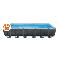 Intex Piscina Rettangolare Ultra XTR Frame (732x366x132cm) + Kit Pulizia Deluxe  e Set Volley Art. 26368
