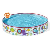 Bestway Piscina Rotonda Fill 'N Funny per Bambini Fantasia Mare Gonfiabile (Ø152x25cm) Art. 55029