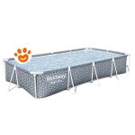 Bestway Piscina Rettangolare Steel Pro (366x201x66cm) Motivo a Foglia con Pompa a Filtro Art. 561FV - Steel Pro (366x201x66cm)