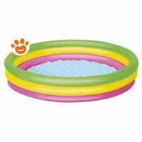 Bestway Piscina Rotonda Fondo a 3 Anelli Gonfiabile (Ø102x25cm) Art. 51104