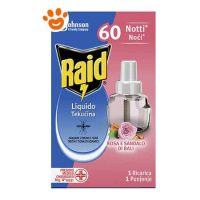 Raid Ricarica per Emanatore Elettrico Antizanzare Rosa e Sandalo (60 notti)