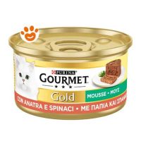 Purina Cat Gourmet Gold Mousse con Anatra e un Tocco di Spinaci