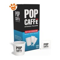 Pop Caffè Kit 300 pezzi (100
  Bicchierini + 100 Palette + 100 Bustine di Zucchero)