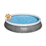 Bestway Piscina Rotonda Fast Set Grafica a Linee Curve Gonfiabile (Ø396x86cm) con Pompa a Filtro Art. 57376 - Fast Set (Ø396x86cm)