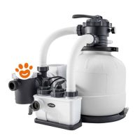 Intex Pompa a Sabbia con Generatore Salino di Cloro Krystal Clear 7.900 Lt/h Art. 26676