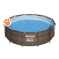 Bestway Piscina Rotonda Steel Pro Max (Ø366x100cm) Rattan con Pompa a Filtro Art. 56409