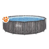 Bestway Piscina Rotonda Steel Pro Max (Ø427x107m) Effetto Legno con Pompa a Filtro Art. 5614Z