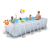 Intex Piscina Rettangolare Prism Frame Chevron (400x200x100cm) con Pompa a Filtro Art. 26780