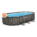 Bestway Piscina Ovale Steel Pro Max (610x366x122cm) Finto Legno con Pompa a Filtro Art. 5611R - Steel Pro Max (610x366x122cm)