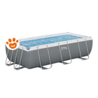 Bestway Piscina Rettangolare Steel Pro Max (404x201x100cm) con Pompa a Sabbia Art. 56442