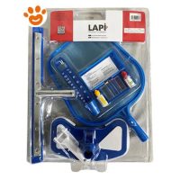 Lapi Piscina Semplice - Kit Multifunzione di Manutenzione Piscina Composto da Retino di Superficie, Termometro Galleggiante, Kit Analisi dell'Acqua Ph e Bromo, Aspirafango e Spazzola Curva