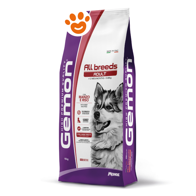 Sacco crocchette Gemon Adult manzo e riso