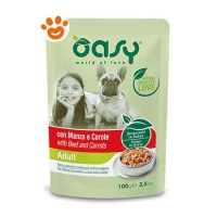Oasy Dog Adult Straccetti in Salsa con Manzo e Carote