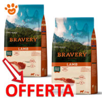 Cibo per cani Bravery agnello in offerta
