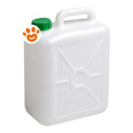 Tanica in plastica bianca con tappo verde