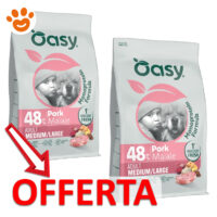 Offerta crocchette Oasy maiale adult medium large