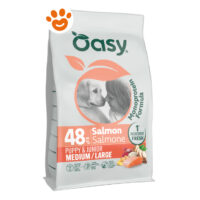 Sacco crocchette Oasy salmone per cuccioli medi/grandi
