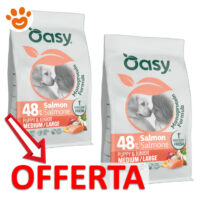 Sacchi crocchette Oasy Puppy Salmone in offerta