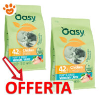 Offerta crocchette Oasy pollo puppy medium large