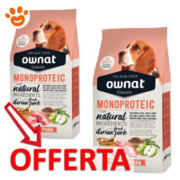 Offerta crocchette Ownat monoproteiche al maiale iberico