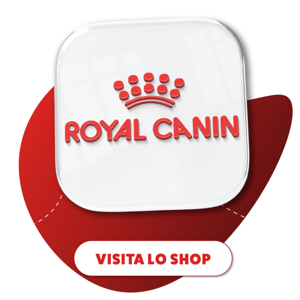 Logo Royal Canin con pulsante Visita lo shop